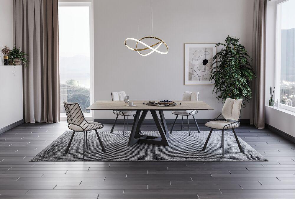 Table carrée extensible plateau céramique 2