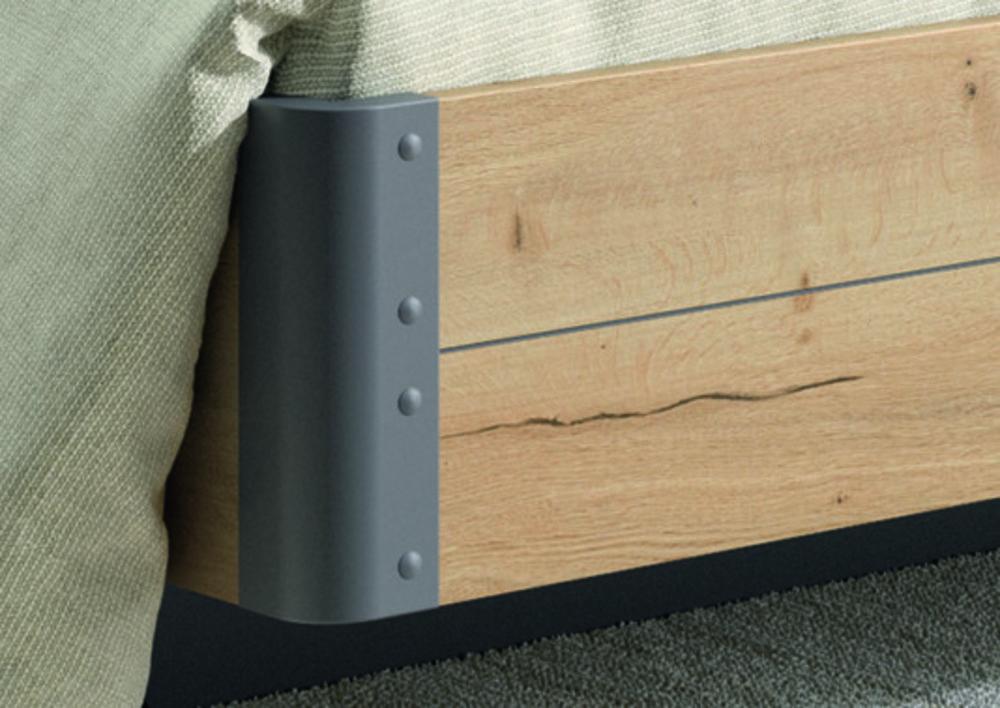 Lit mélaminé  chêne et laque sur socle 2