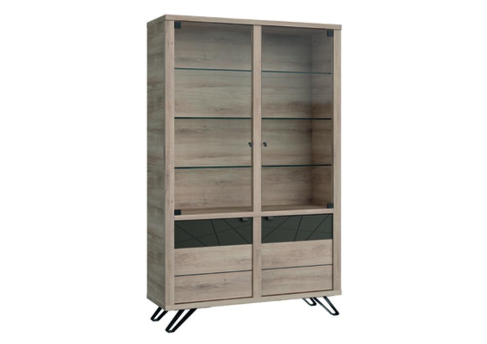 Vitrine 2 portes bois et verre 3