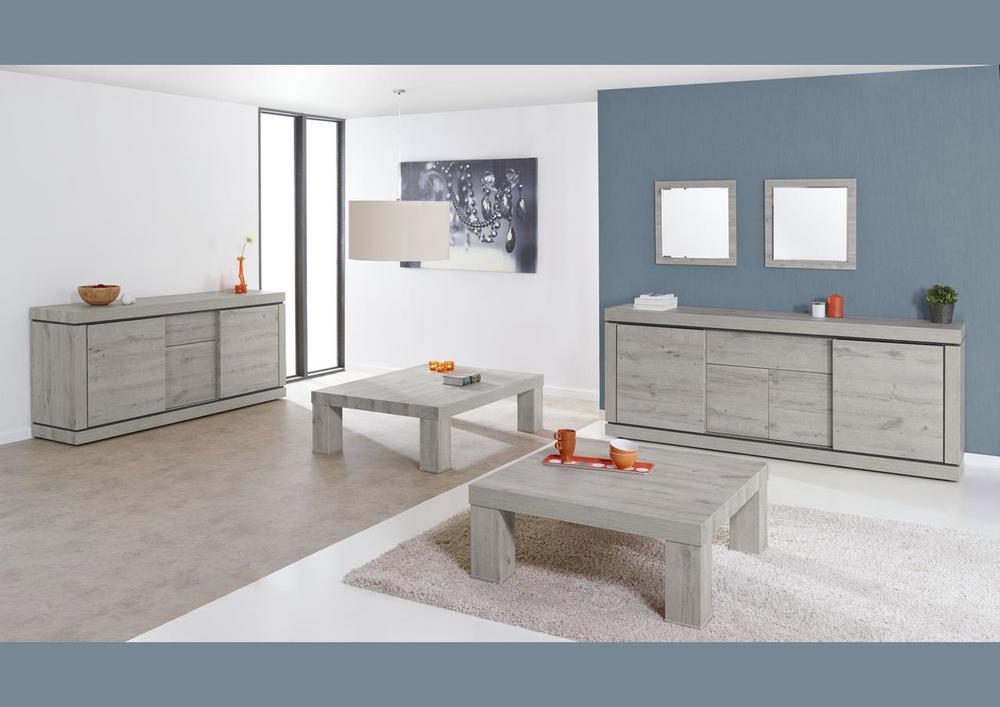 Table basse carrée en mélaminé grise