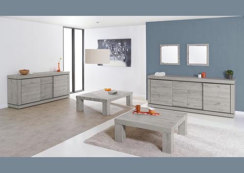 Table basse carrée en mélaminé grise