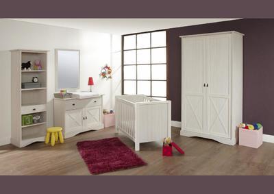 Armoire 2 portes battantes décor croix blanche