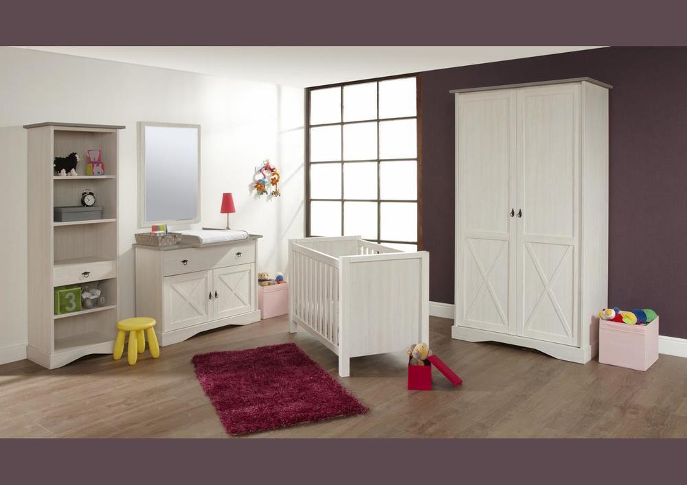 Commode 2 portes, 1 tiroir en mélaminé blanc 2