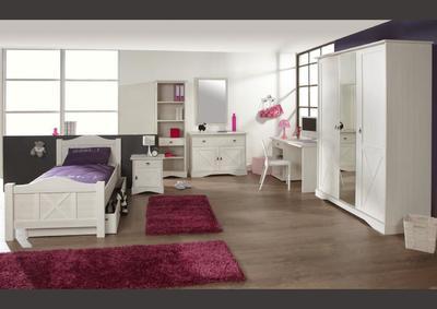 Armoire 4 portes battantes , 2 bois et 2 miroirs