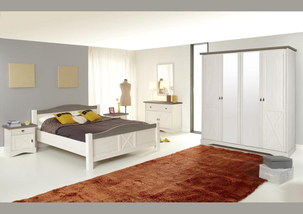 Armoire 4 portes battantes , 2 bois et 2 miroirs 2