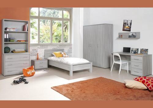 Armoire 3 portes battantes mélaminée grise