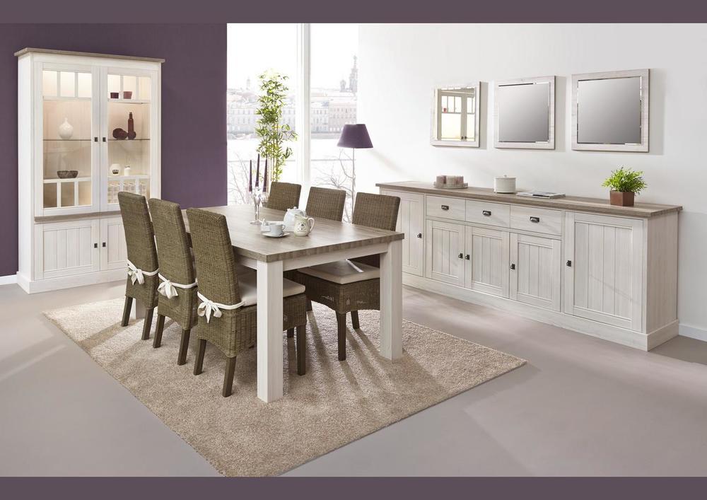 Vitrine élégante et épurée bicolore 4 portes