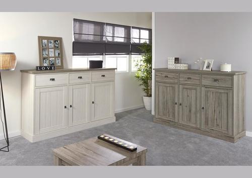 Enfilade haute style meuble de métier bicolore