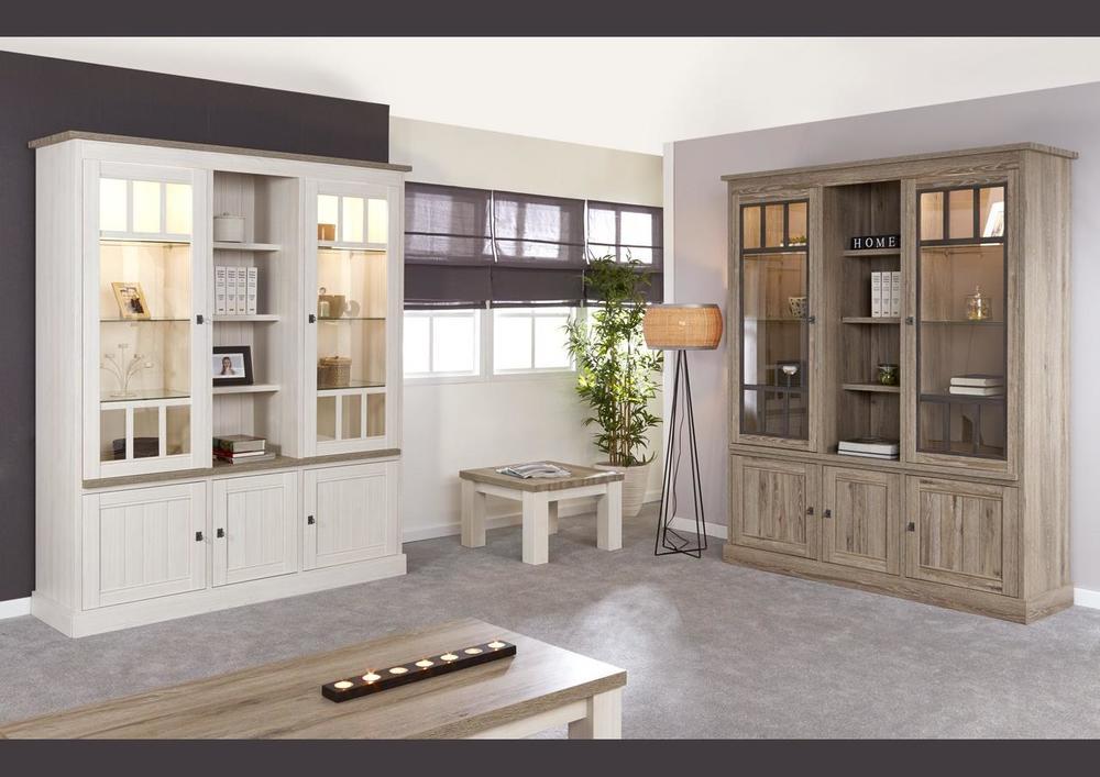 Bibliothèque style maison de campagne bicolore