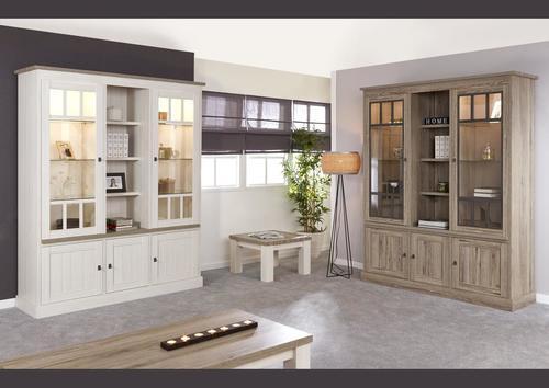 Bibliothèque style maison de campagne bicolore