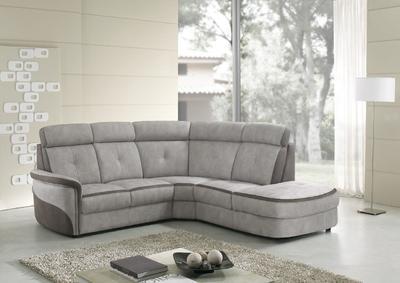 Beau canapé microfibre d'angle méridienne bicolore