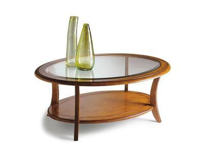Table basse plateau verre forme ovale