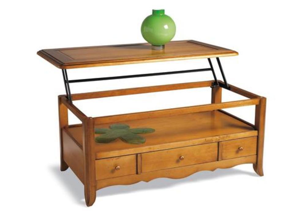 Table basse avec plateau relevable en peuplier 2