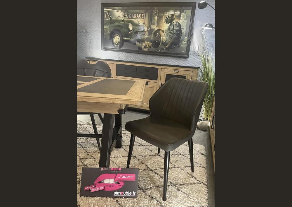 Chaise de salle à manger en similicuir pieds coniques 2