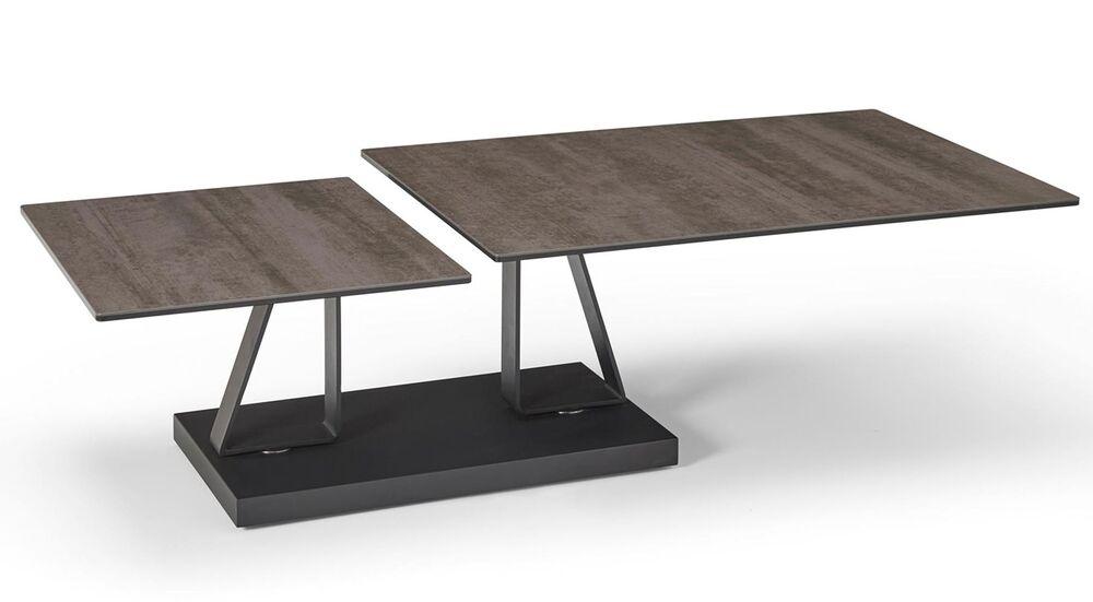 Table basse double plateau céramique pivotant 2
