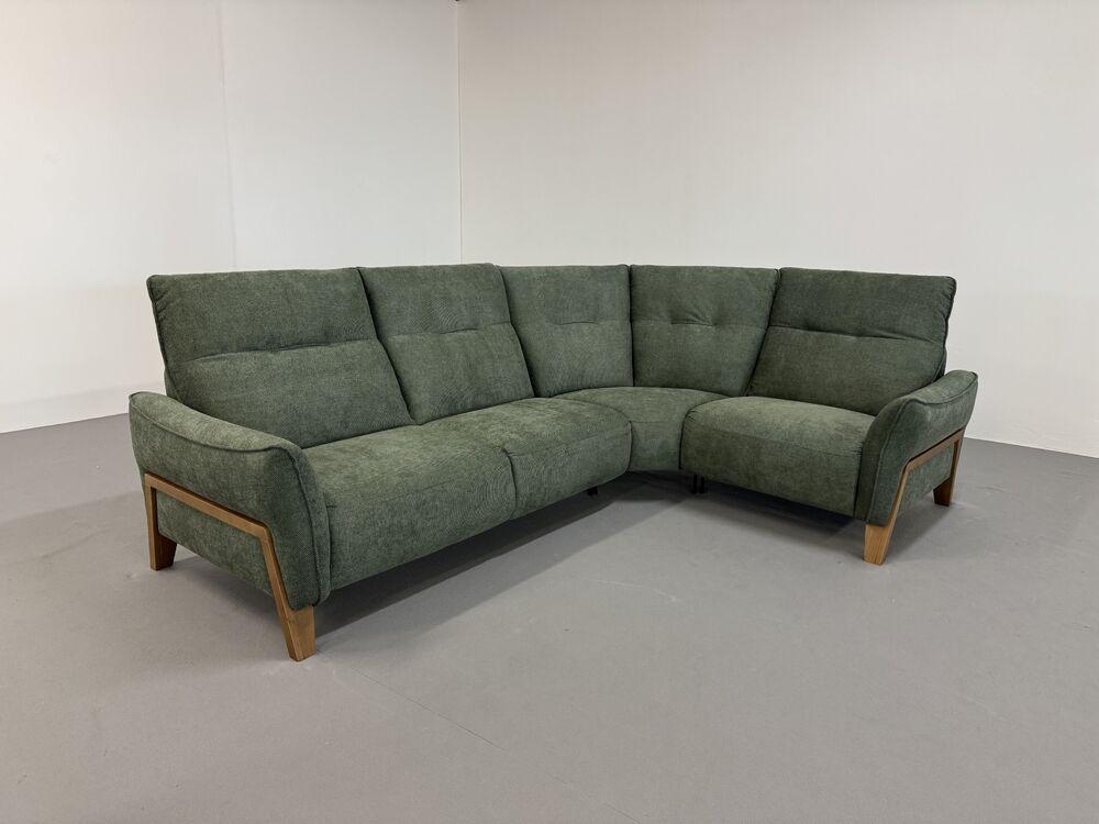 Canapé d'angle contemporain pieds bois 