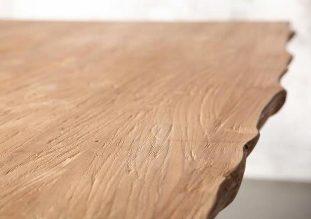 Table industriel en bois recyclé et pied acier en T 4
