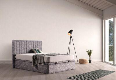 Lit coffre en tissu avec grande capacité de rangement