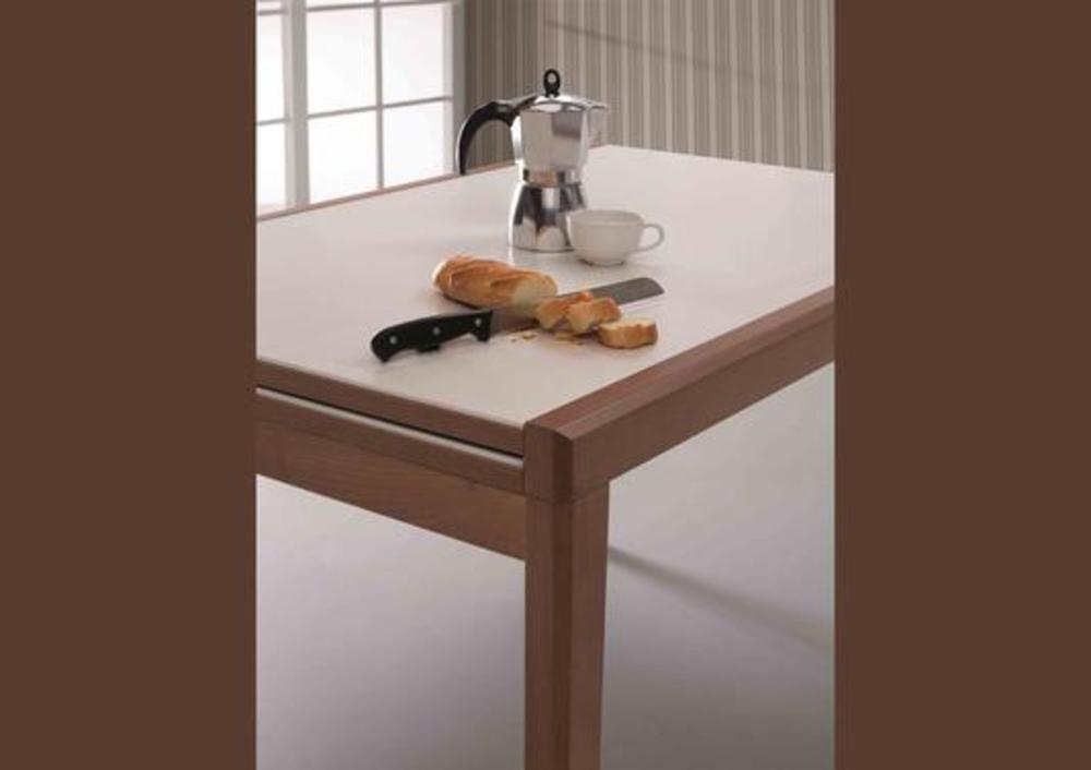 Table rectangulaire en bois et métal avec allonge 2
