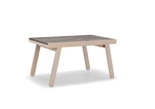 Table en bois et pieds en métal obliques