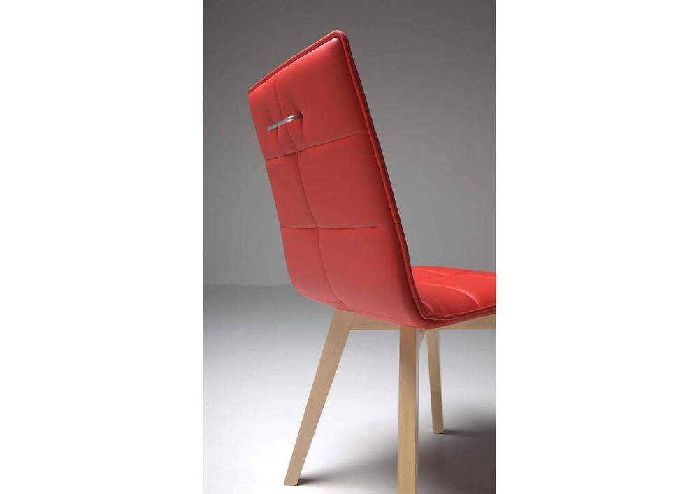 Chaise originale avec poignée assise pvc rouge 2