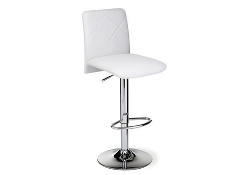 Tabouret réglable en hauteur pvc blanc pied chromé