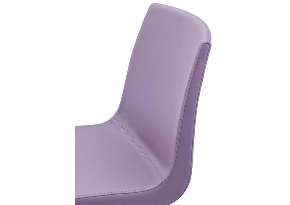 Chaise moderne pieds métal assise pvc marron 2