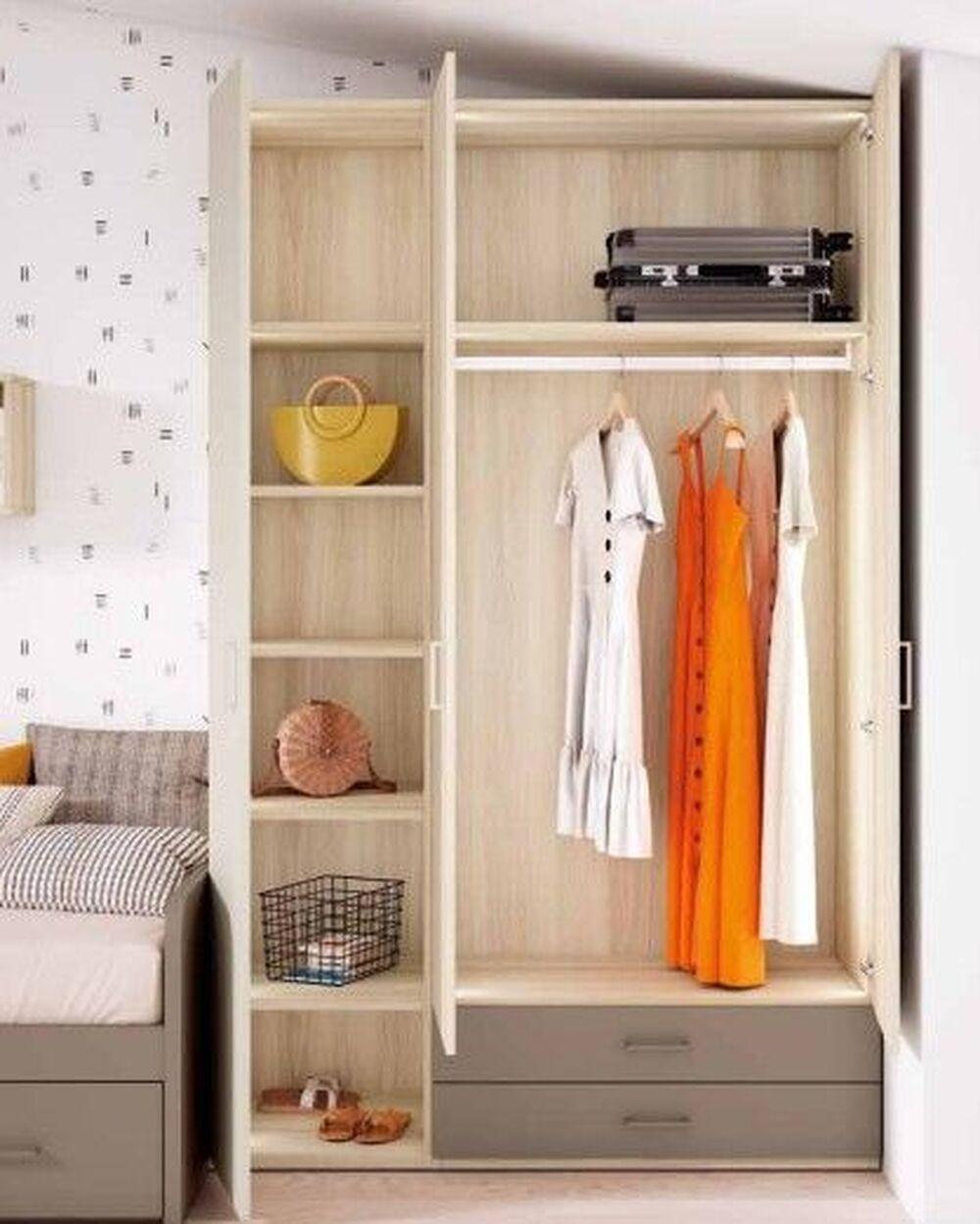 Armoire colorée 3 portes 2 tiroirs 2