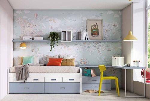 Lit couchage 90 x 190 ou 200 cm 6 tiroirs et dont 2 coffres sur roulettes