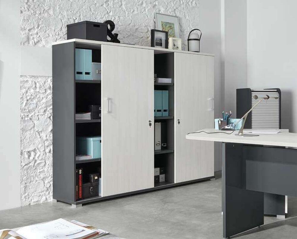 Armoire de bureau 2 portes coulissantes