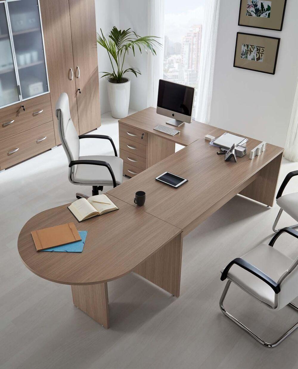 Grand bureau avec retour arrondi