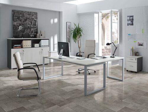 Bureau en L modulable avec pied élégant en U 