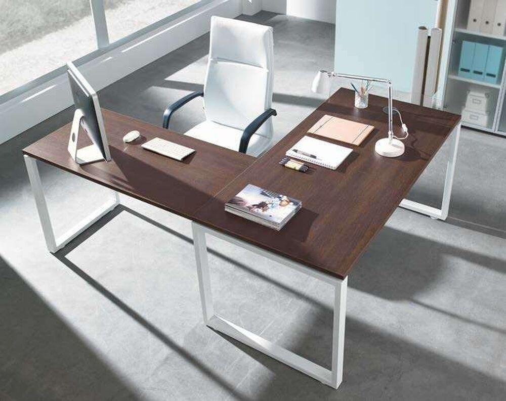 Bureau en L modulable avec pied élégant en U  2
