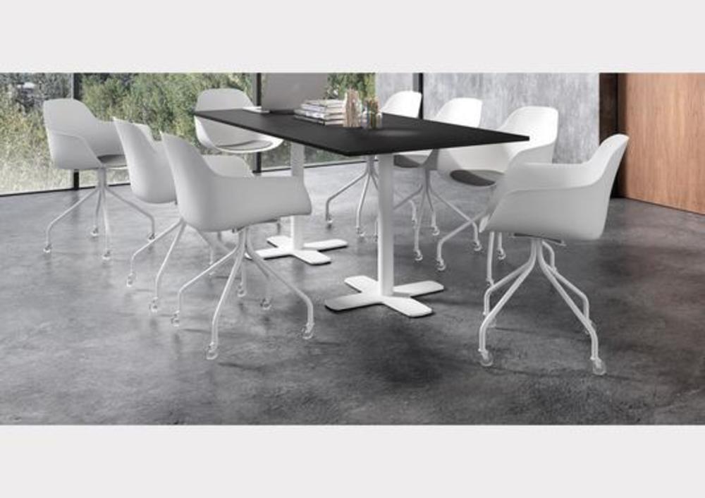 Table de séjour rectangulaire aux pieds métal en croix 2