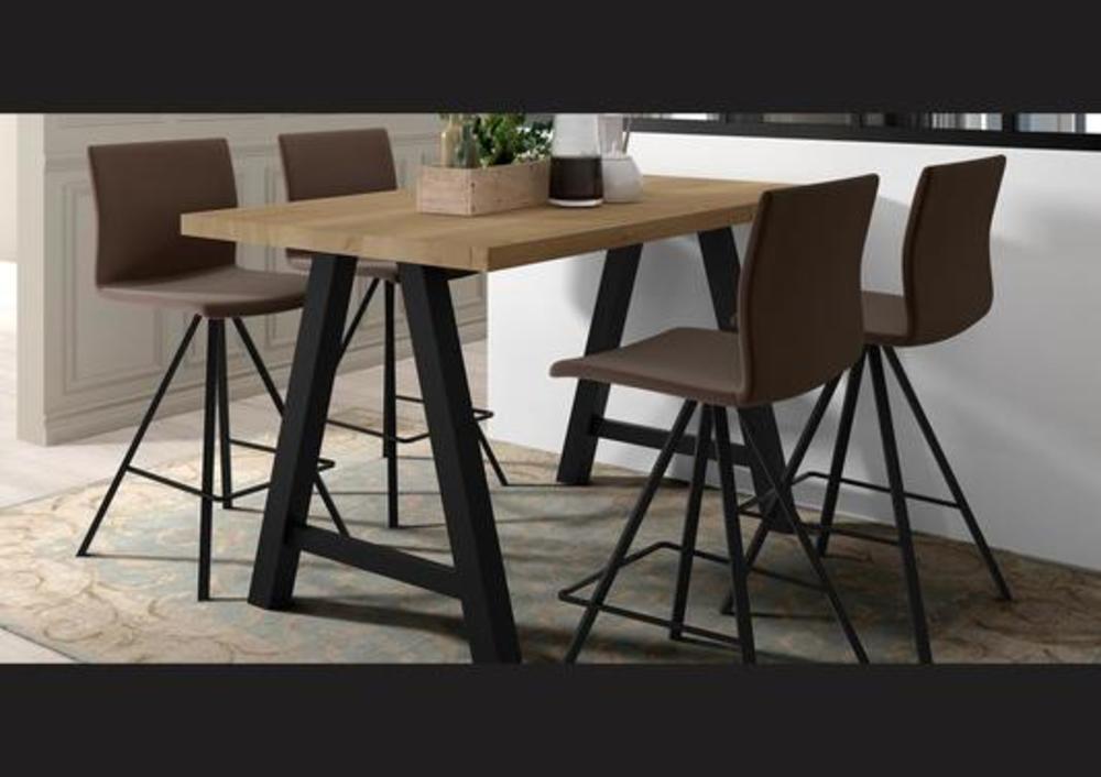 Tabouret de bar piètement pyramide en métal 2