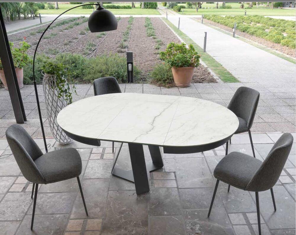 Table ronde 1 allonge avec pied central original 2