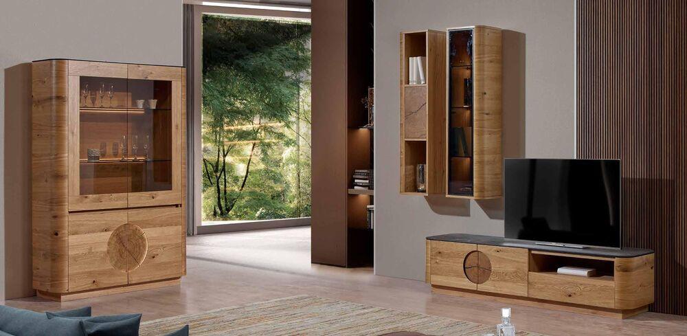 Armoirette 4 portes design arrondi avec LED intégrées
