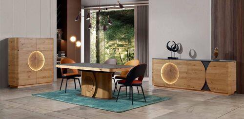 Table de repas géante pied central original et plateau céramique 