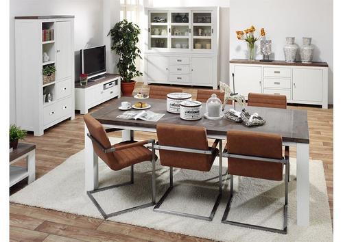 Chaise contemporain style club en tissu marron