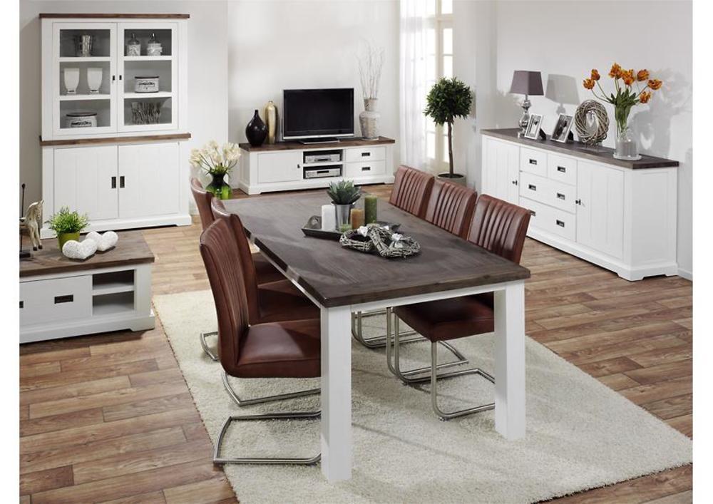 Chaise moderne pied luge assise PVC marron