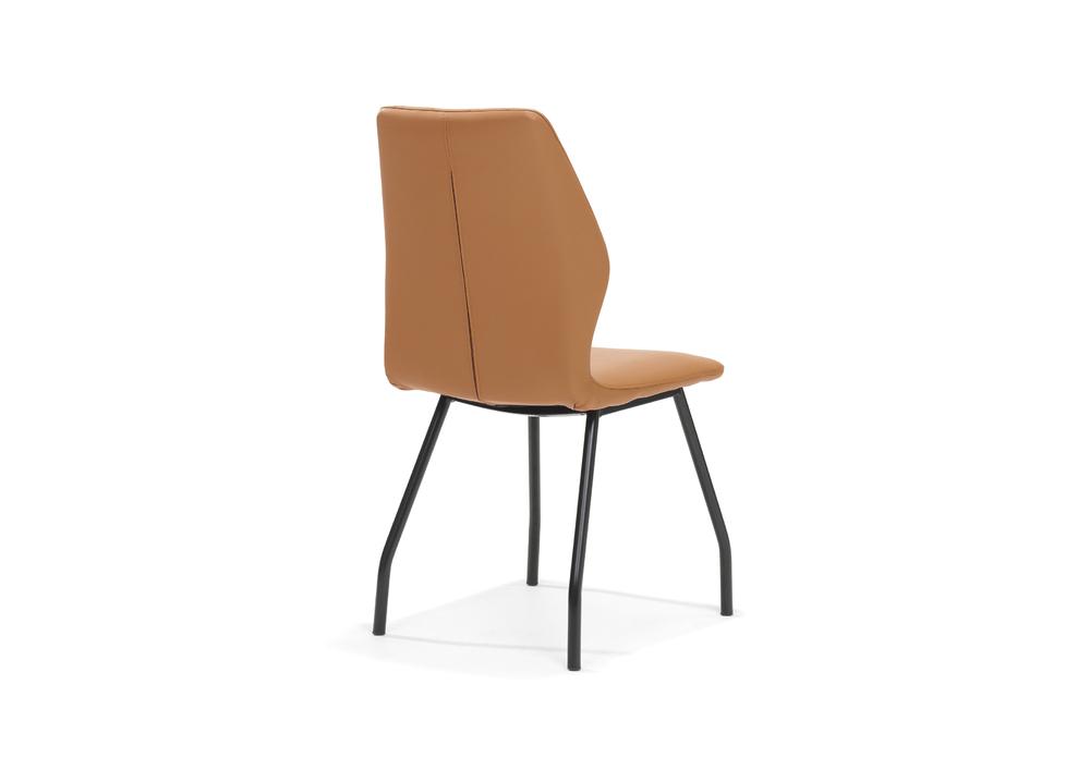 Chaise en PU jaune pieds noir super confort et élégante 2