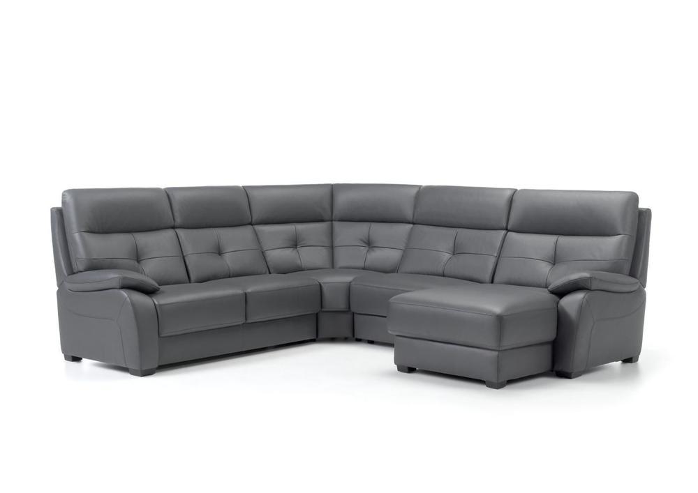 Canapé d'angle contemporain fixe ou relax cuir, tissu ou microfibre