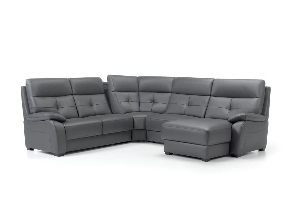 Canapé d'angle contemporain fixe ou relax cuir, tissu ou microfibre 2