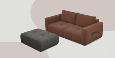 Canapé contemporain 2 places en tissu