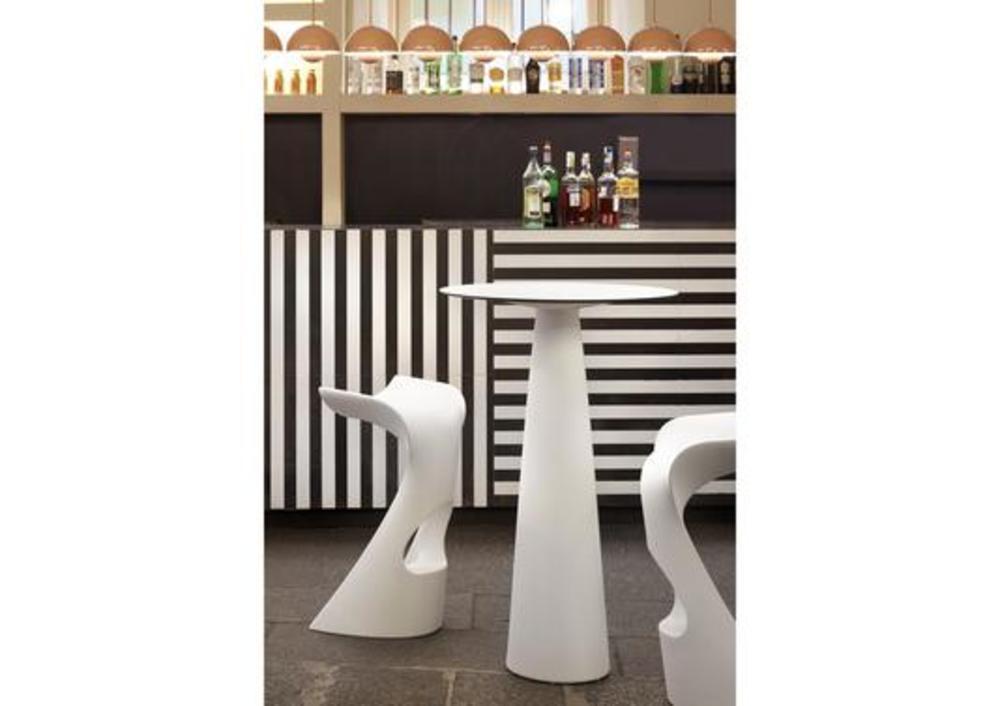 Table haute et ronde avec pied conique 2