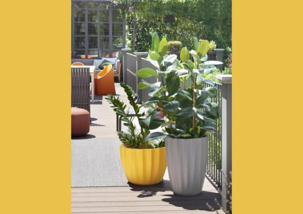 Pot cylindrique à reliefs en anneaux 1