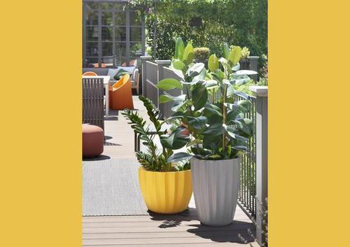 Pot cylindrique à reliefs en anneaux