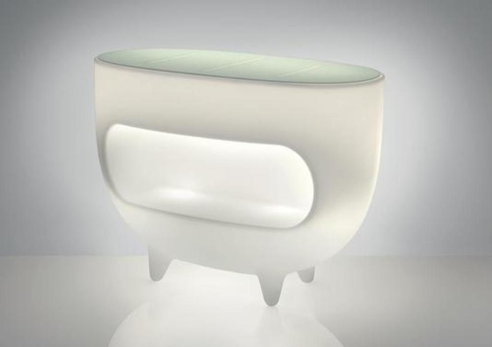 Bar oval sur pieds avec rangement 3