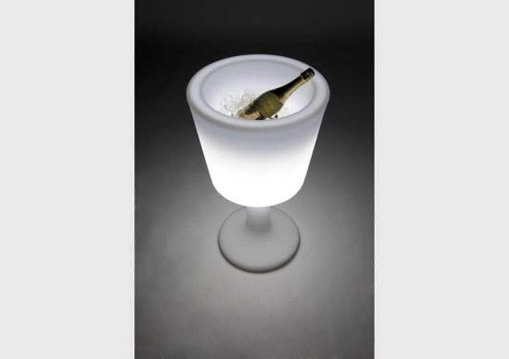 Seau à champagne lumineux en forme de verre à pied