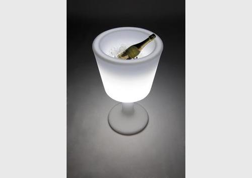 Seau à champagne lumineux en forme de verre à pied